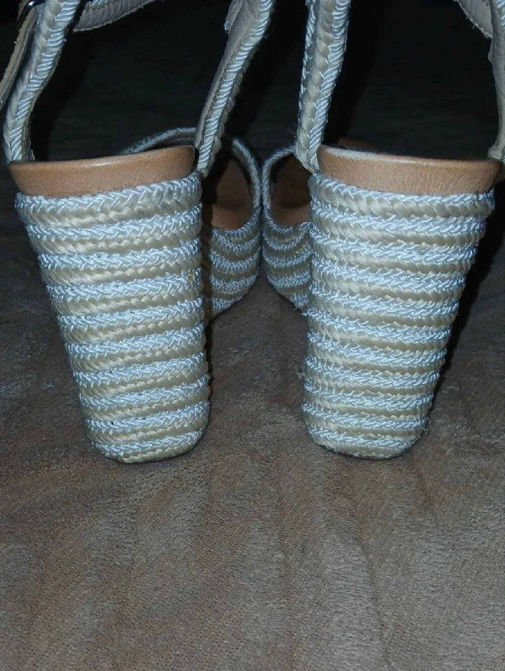 Women’s MIA Wedge Sandals - Cream Braided Platform And Straps Sz: 9